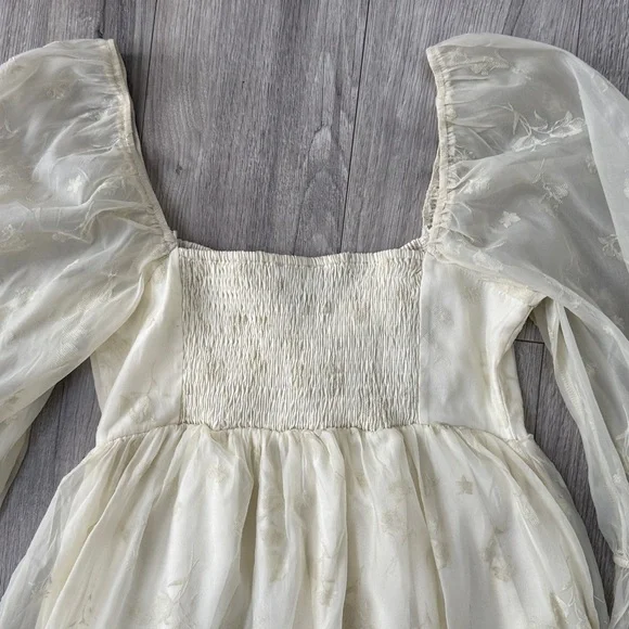 Anthropology Storia Babydoll Soft Yellow Floral Dress - Picture 8 of 8